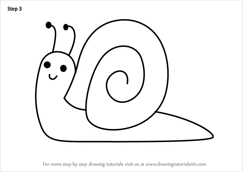 Learn How to Draw a Snail for Kids (Animals for Kids) Step by Step