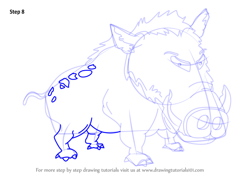 How to Draw Wild Boar for Kids (Animals for Kids) Step by Step