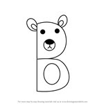 How to Draw a Bear from Letter B