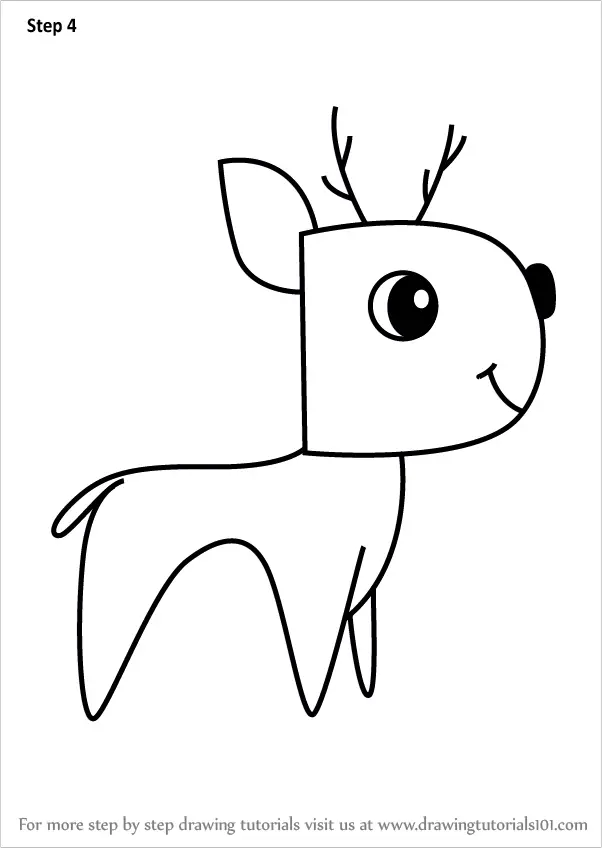 Learn How to Draw a Deer from Letter D (Animals with Letters) Step by Step  : Drawing Tutorials