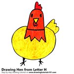 How to Draw a Hen from Letter H