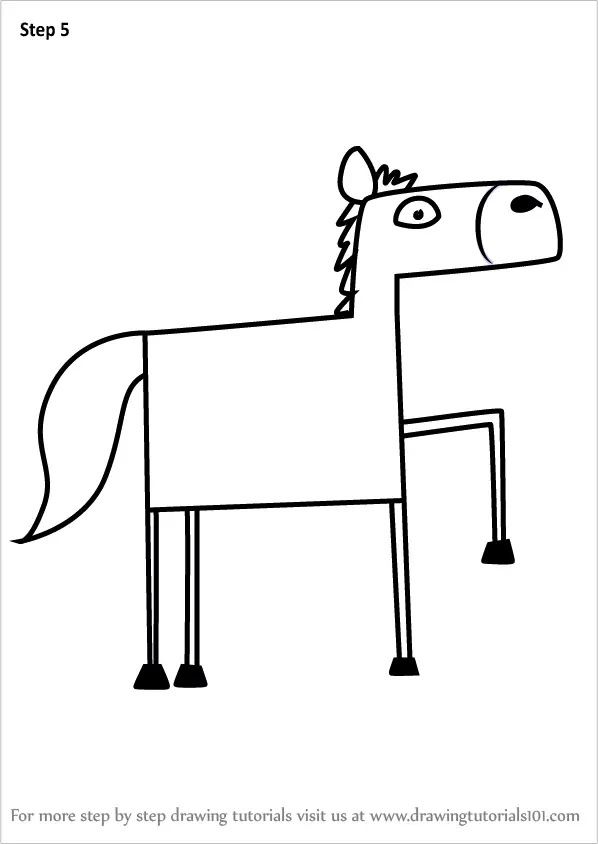 Learn How to Draw a Horse from Letter H (Animals with Letters) Step by Step  : Drawing Tutorials