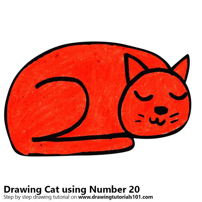 Learn How To Draw A Cat Using Number Animals With Numbers Step By Step Drawing Tutorials