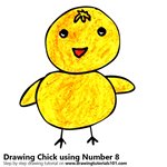 How to Draw a Chick using Number 8