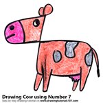How to Draw a Cow using Number 7