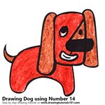 How to Draw a Dog using Number 14
