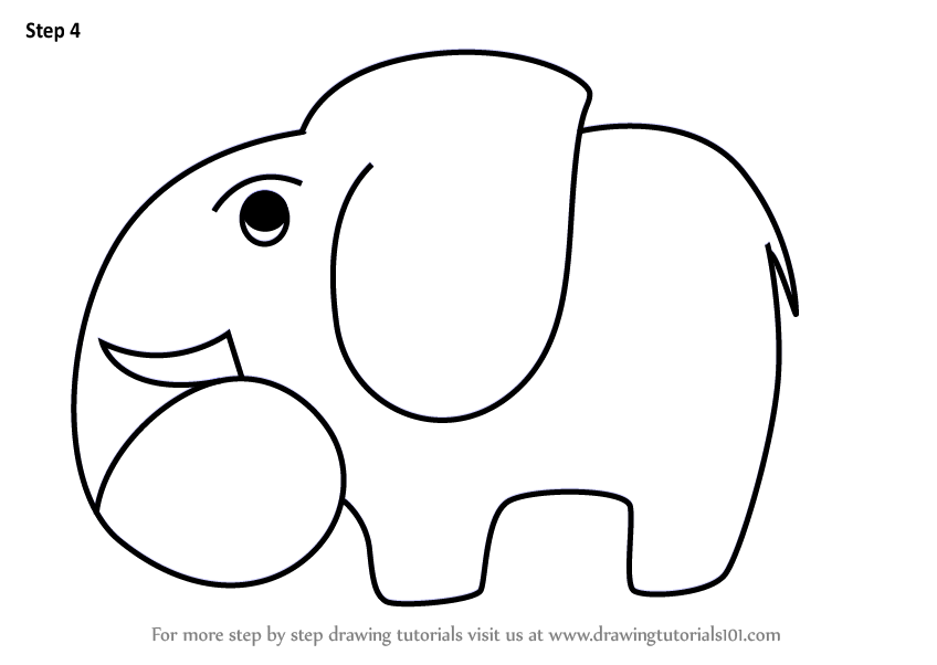 Learn How To Draw A Elephant Using Number 6 Animals With Numbers Step By Step Drawing Tutorials