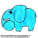 How to Draw a Elephant using Number 6