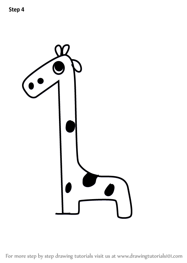 Learn How To Draw A Giraffe Using Number 1 Animals With Numbers Step By Step Drawing Tutorials