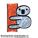 How to Draw a Koala using Number 13