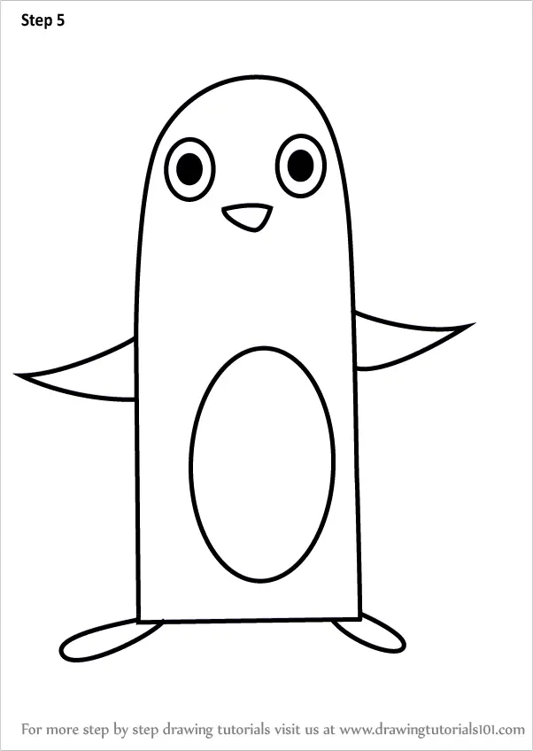 Learn How to Draw a Penguin using Number 10 (Animals with Numbers) Step by  Step : Drawing Tutorials