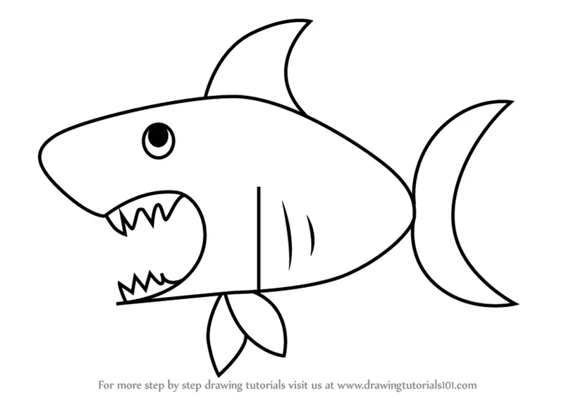 How to Draw a Shark using Number 21 (Animals with Numbers) Step by Step ...