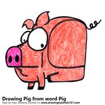 How to Draw a Pig from word Pig