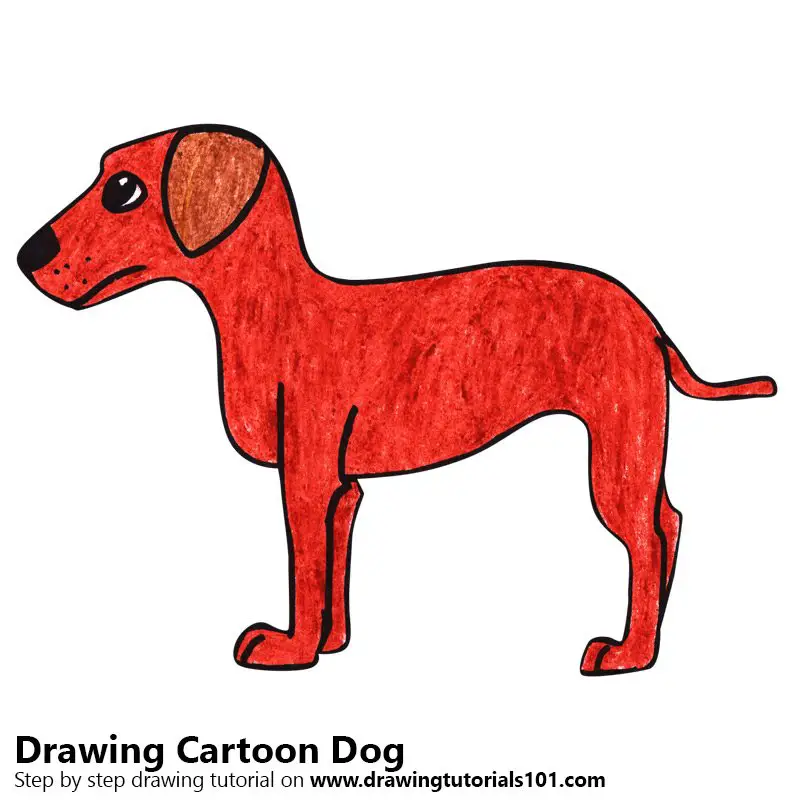 Learn How to Draw a Cartoon Dog for Kids (Cartoon Animals) Step by Step :  Drawing Tutorials