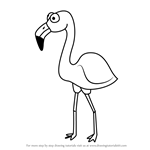 How to Draw a Cartoon Flamingo