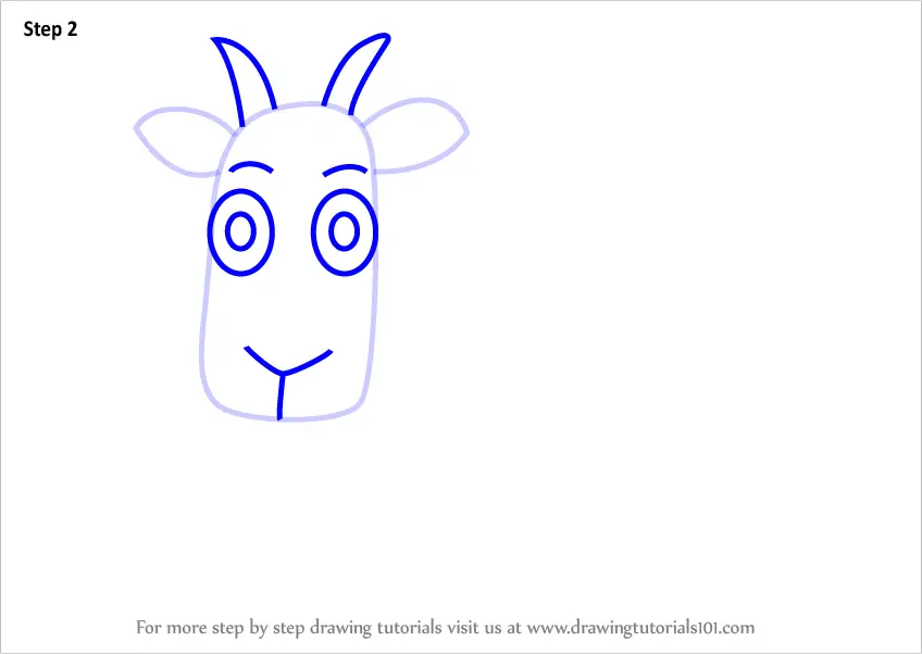 Learn How to Draw a Cartoon Goat (Cartoon Animals) Step by Step : Drawing  Tutorials