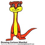 How to Draw a Cartoon Meerkat