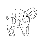 How to Draw a Cartoon Mouflon