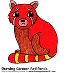 How to Draw a Cartoon Red Panda