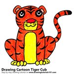 How to Draw a Cartoon Tiger Cub