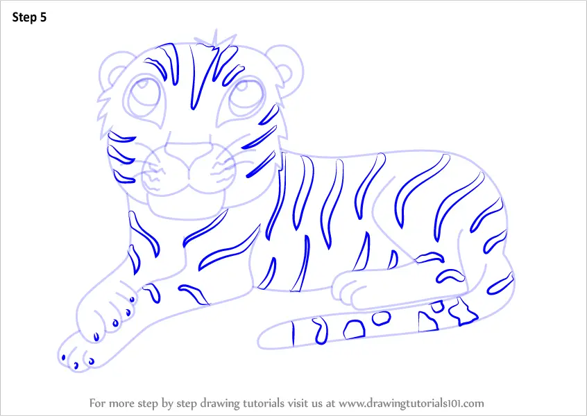Learn How to Draw a Cartoon Tiger (Cartoon Animals) Step ...