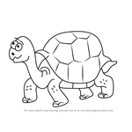 How to Draw a Cartoon Tortoise