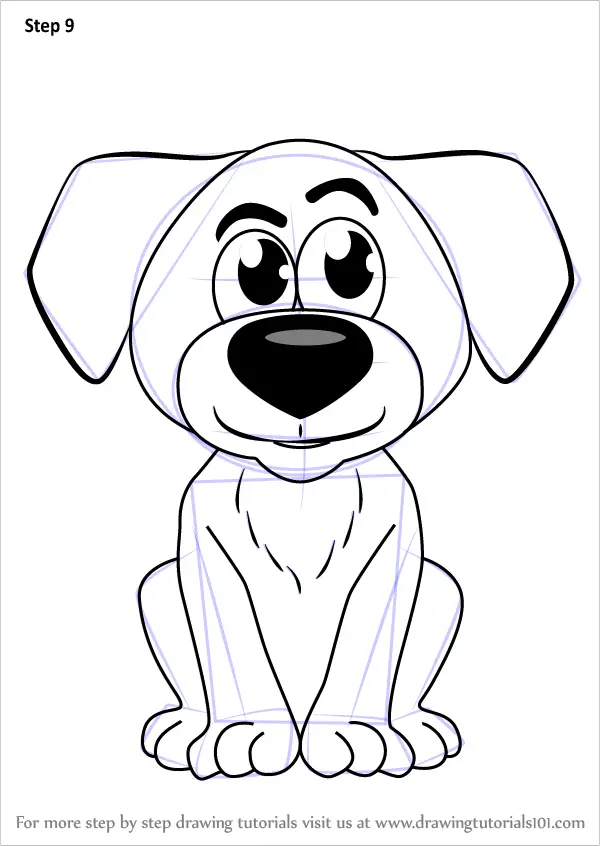 Learn How to Draw Cartoon Doggie (Cartoons for Kids) Step by Step : Drawing  Tutorials