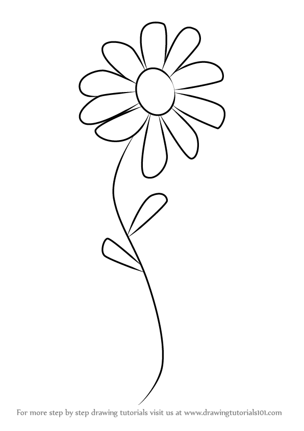 Beautiful Coloring Page For Preschool Kids With Simple Educational Gaming flower  drawing 6648619 Vector Art at Vecteezy