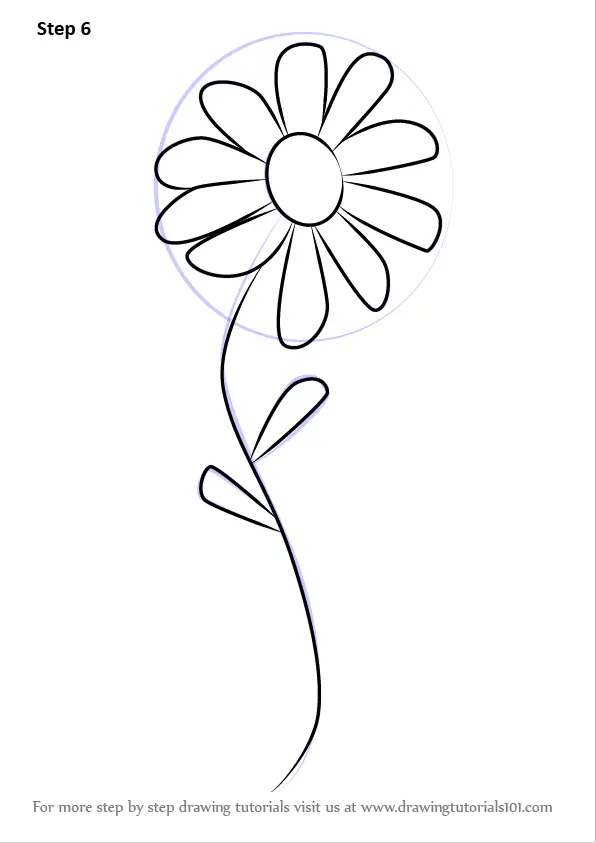 Learn How to Draw a Flower for Kids (Flowers) Step by Step : Drawing
