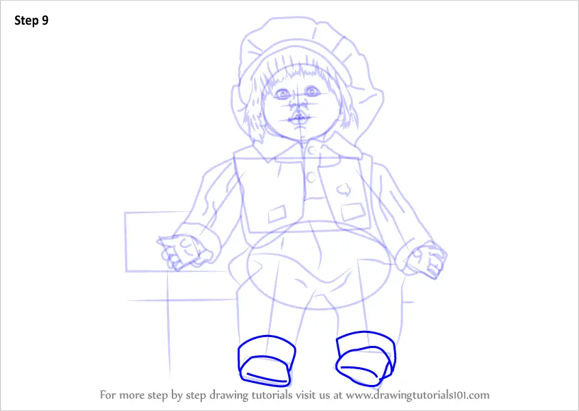 Learn How to Draw a Girl Doll (Objects) Step by Step : Drawing Tutorials