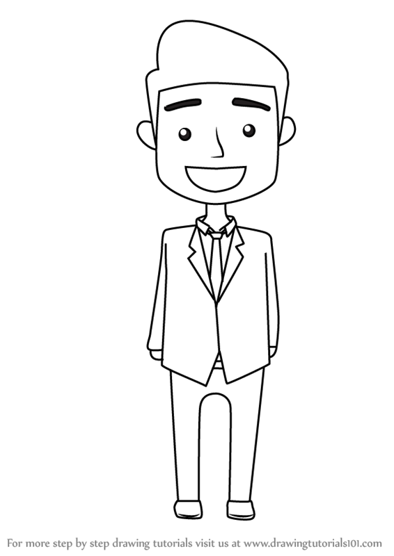 How to Draw a Business Man for Kids (People for Kids) Step by Step ...