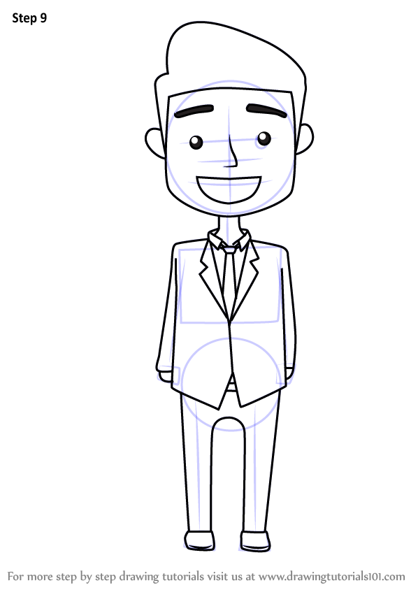 Learn How to Draw a Business Man for Kids (People for Kids) Step by