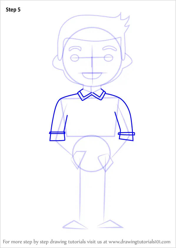 Learn How to Draw Standing Boy for Kids (People for Kids) Step by Step