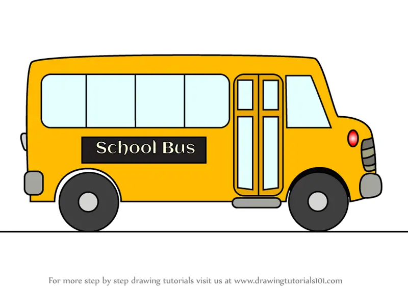 Learn How to Draw Cartoon School Bus (Vehicles) Step by Step : Drawing  Tutorials