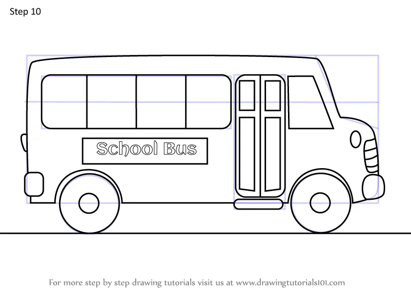 Cartoon Bus Drawing - How To Draw A Cartoon Bus Step By Step!