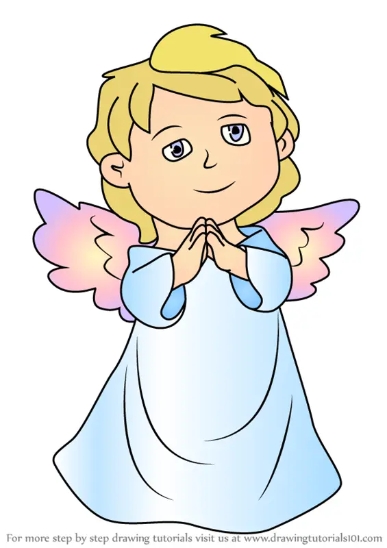 Learn How to Draw Christmas Angel (Christmas) Step by Step : Drawing  Tutorials
