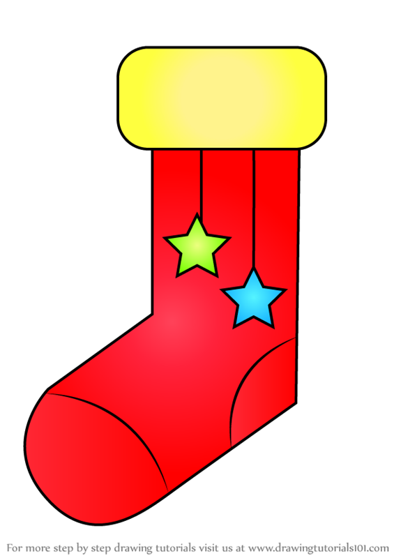 Learn How To Draw Christmas Stocking Easy Christmas Step