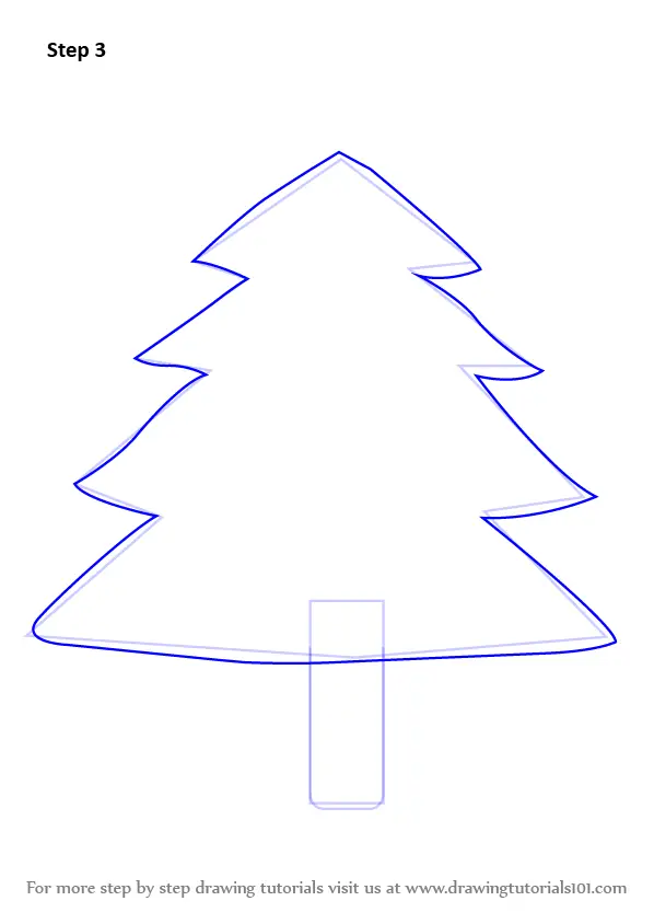 Learn How to Draw Decorated Christmas Tree (Christmas) Step by Step : Drawing Tutorials