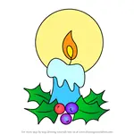 How to Draw Holly Berry Candle Glowing