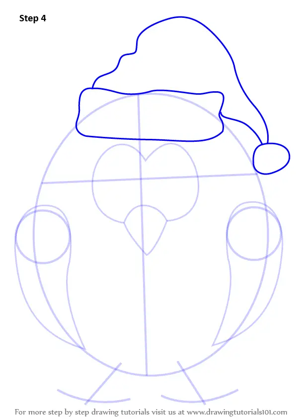 How to Draw Penguin Santa Claus (Christmas) Step by Step
