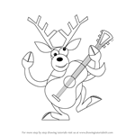 How to Draw a Reindeer with Guitar