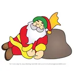 How to Draw Santa Claus Sleeping