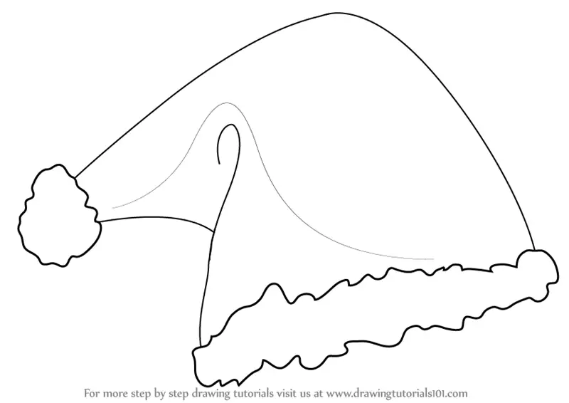 Learn How to Draw Santa's Hat (Christmas) Step by Step