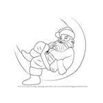 How to Draw a Santa on Moon