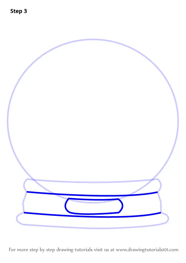Learn How to Draw Snowglobe with Christmas Tree (Christmas) Step by Step : Drawing Tutorials