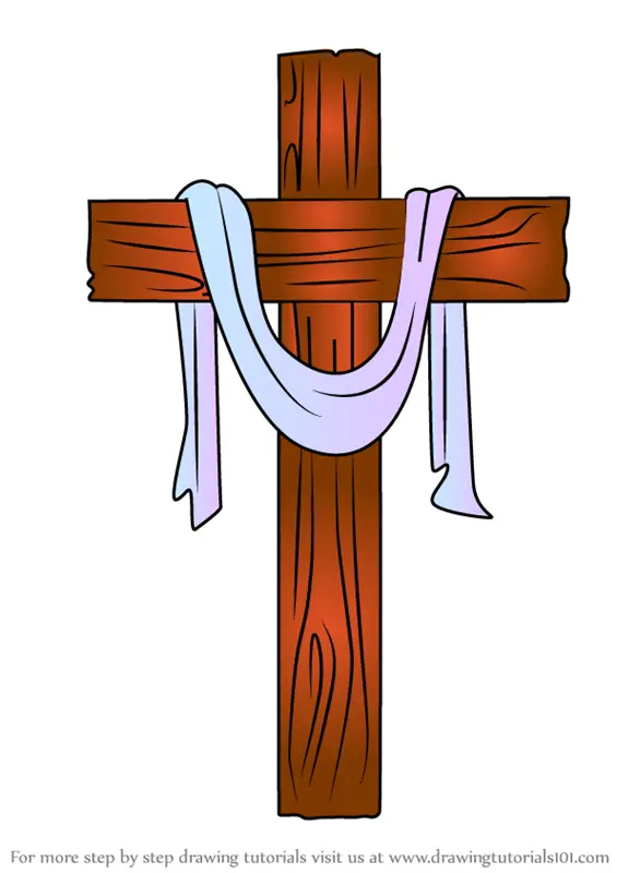 Learn How To Draw The Cross Christmas Step By Step Drawing Tutorials