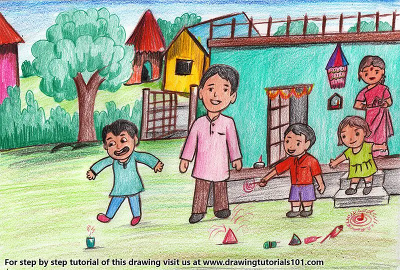 Unleash the Creative Genius: Easy & Beautiful Diwali Drawing Ideas for Kids-saigonsouth.com.vn