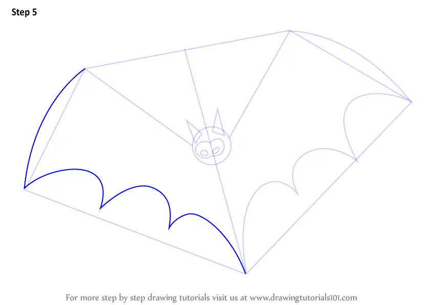 Learn How to Draw Halloween Bat (Halloween) Step by Step : Drawing