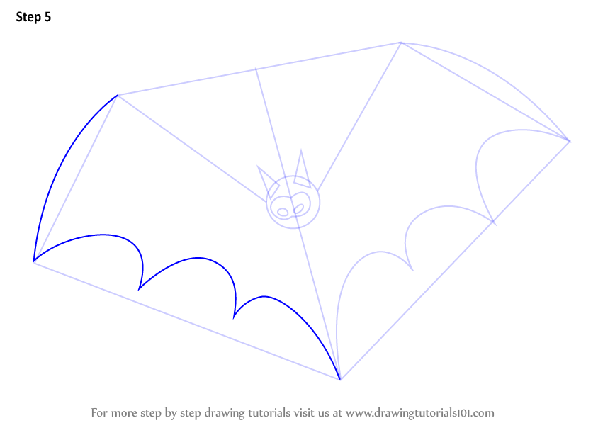 Learn How to Draw Halloween Bat (Halloween) Step by Step : Drawing