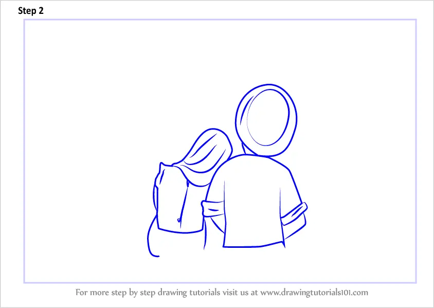 Learn How to Draw Couple in Love (Valentine's Day) Step by Step : Drawing  Tutorials